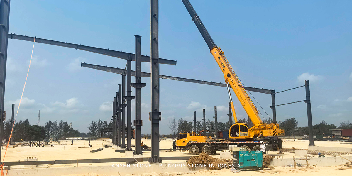 60,000 square meter Novis Stone quartz manufacturing facility under construction in Batam 60,000 square meter Novis Stone quartz manufacturing facility under construction in Batam